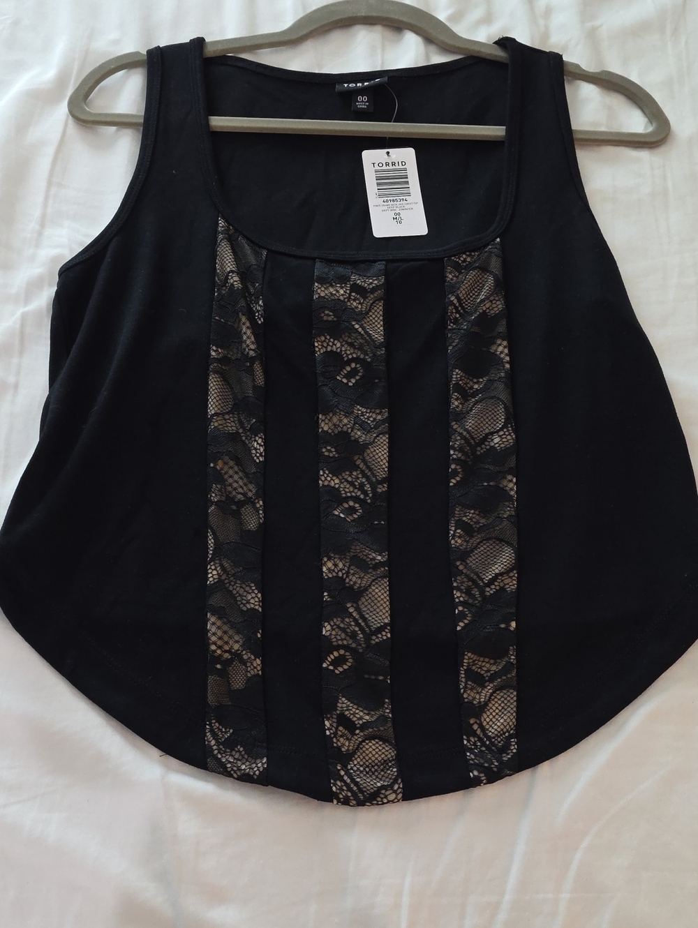 NWT torrid Black Square Neck Lace Corset Top